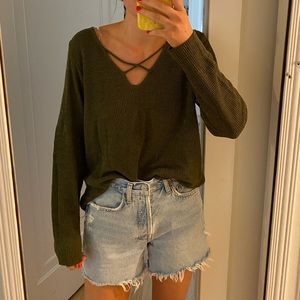 Nordstrom Dark Green Light Sweater, Large, Excellent condition